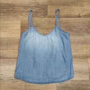 Cloth & Stone for Anthropologie Denim Spaghetti Strap Tank, Size Small